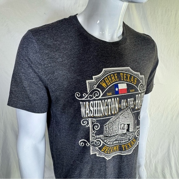 Bella Canvas Washington on the Brazos Texas Historical Gray Graphic T-Shirt - Picture 2 of 4